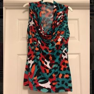 Multicolor leopard patterned blouse